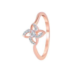 18KT (750) Rose Gold And Diamond Ring For Women