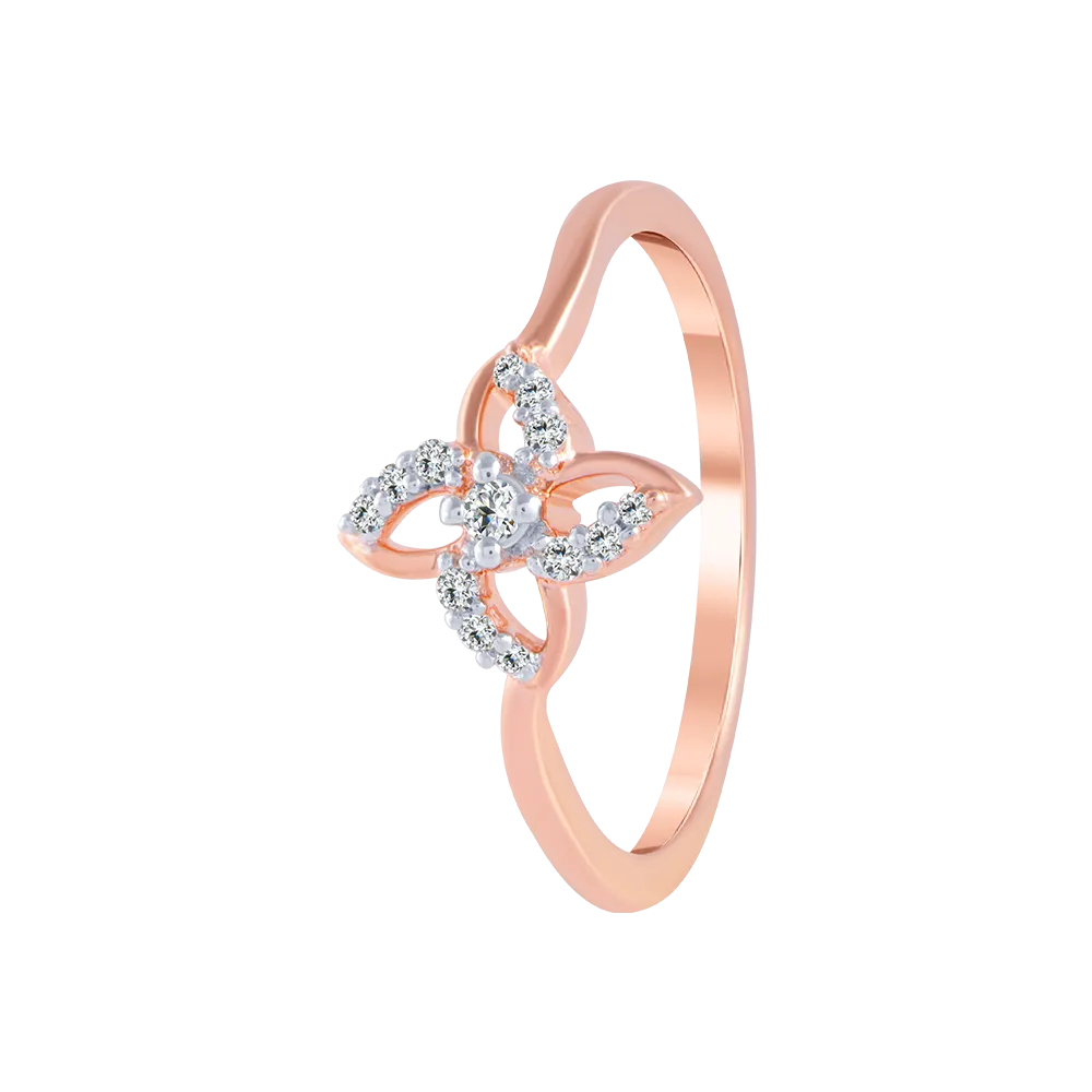 18KT (750) Rose Gold And Diamond Ring For Women