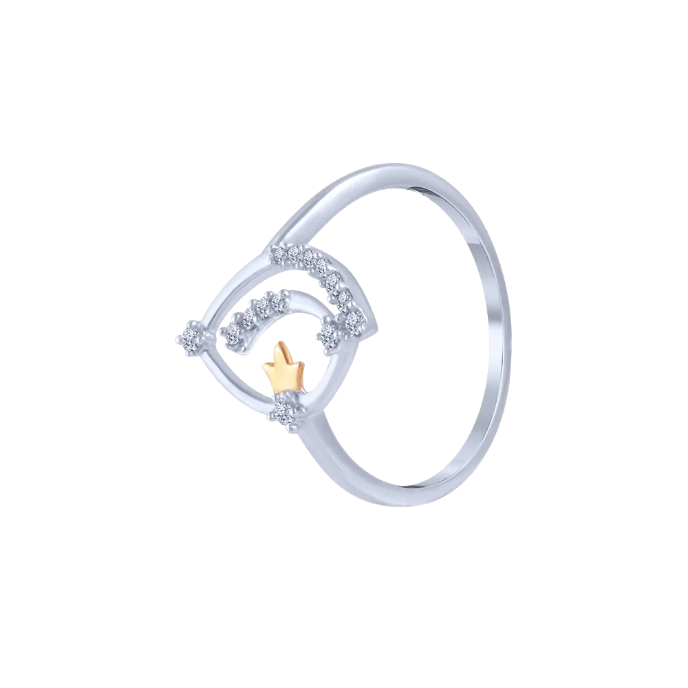 18KT (750) White Gold And Diamond Ring For Women