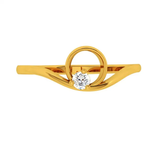 18KT (750) Yellow Gold And Diamond Ring For Women