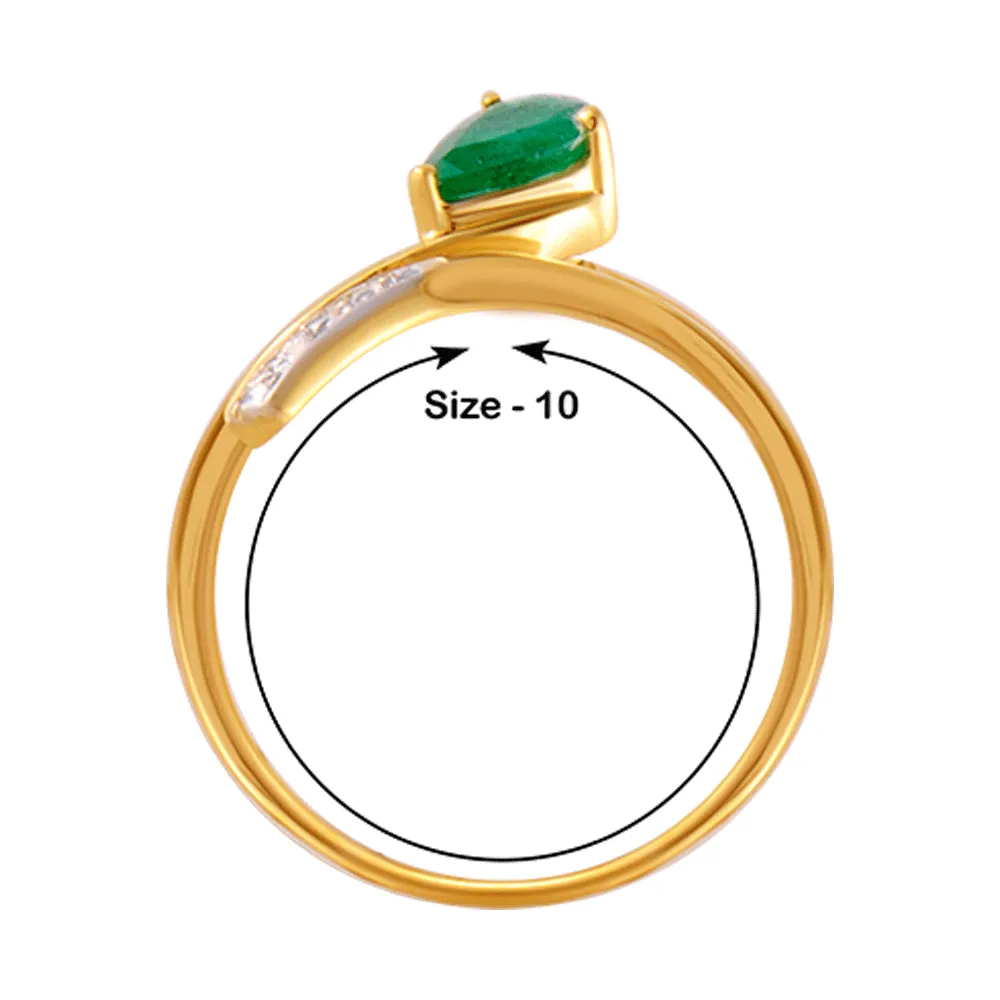 18KT (750) Yellow Gold And Diamond Ring For Women
