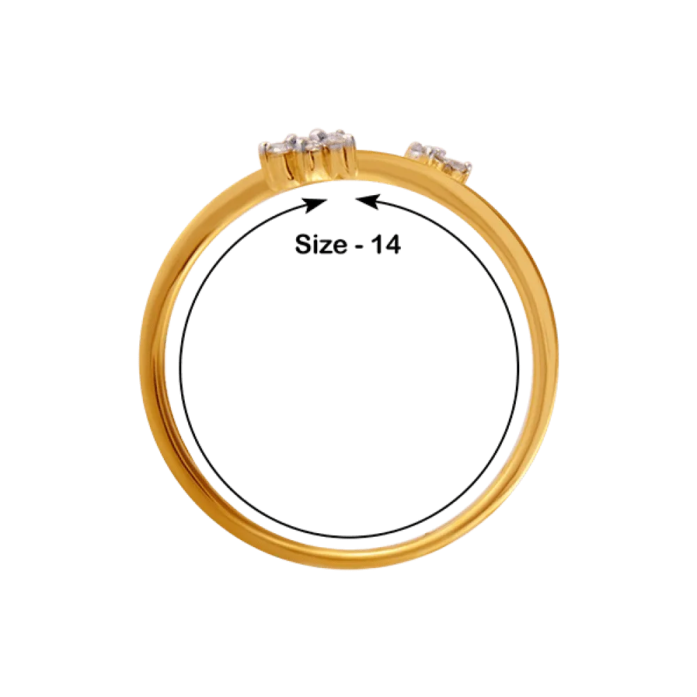 18KT (750) Yellow Gold And Diamond Ring For Women