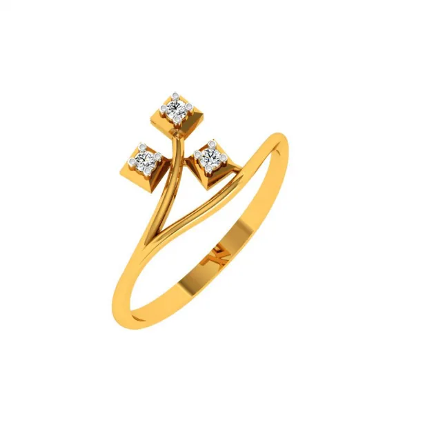 18KT (750) Yellow Gold And Diamond Ring For Women