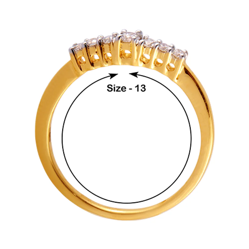 18KT (750) Yellow Gold And Diamond Ring For Women