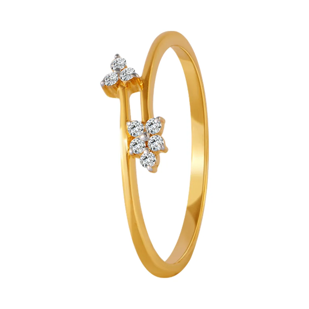 18KT (750) Yellow Gold And Diamond Ring For Women