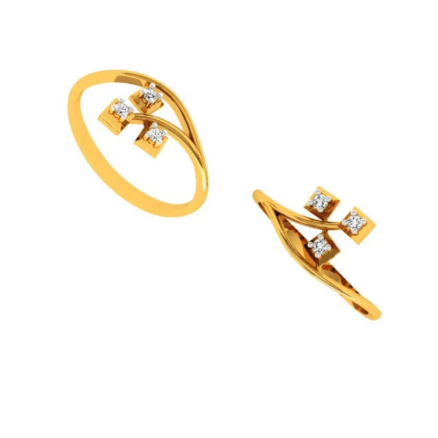 18KT (750) Yellow Gold And Diamond Ring For Women