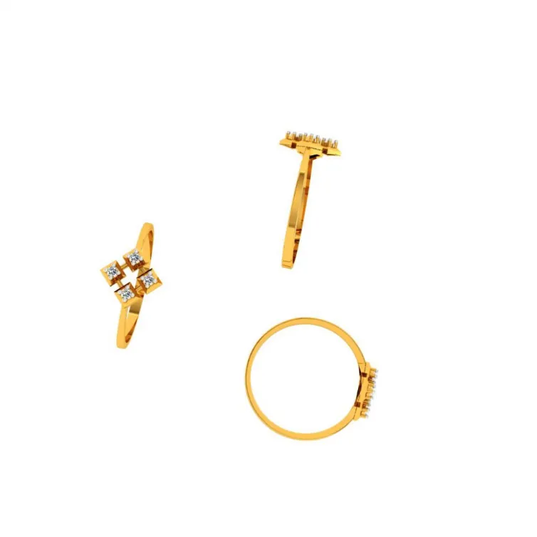 18KT (750) Yellow Gold And Diamond Ring For Women