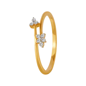 18KT (750) Yellow Gold And Diamond Ring For Women