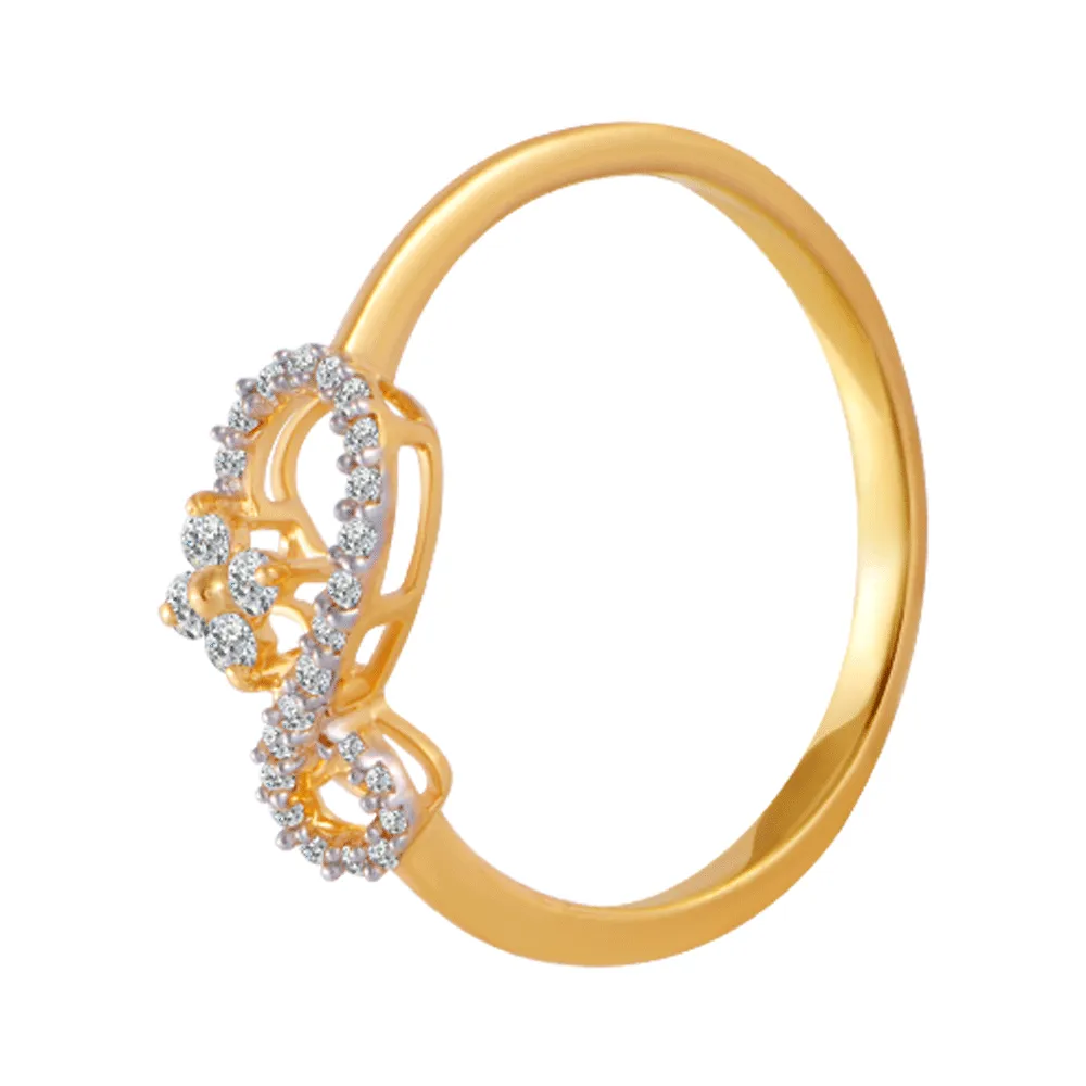 18KT (750) Yellow Gold And Diamond Ring For Women