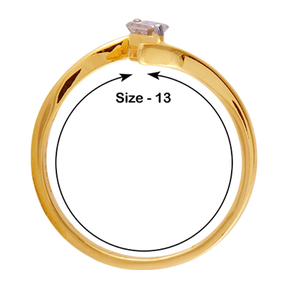 18KT (750) Yellow Gold And Diamond Ring For Women