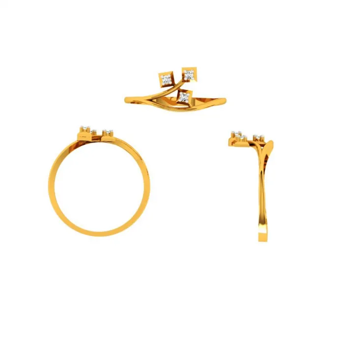 18KT (750) Yellow Gold And Diamond Ring For Women