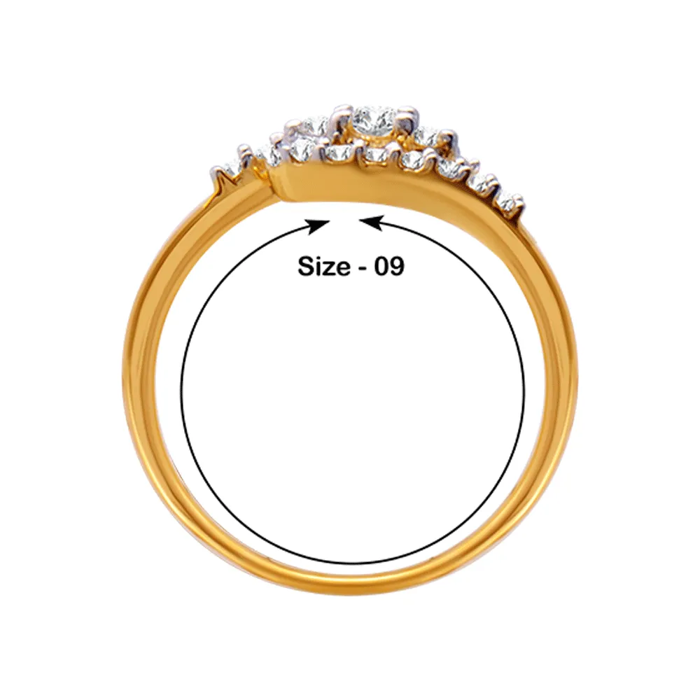 18KT (750) Yellow Gold And Diamond Ring For Women