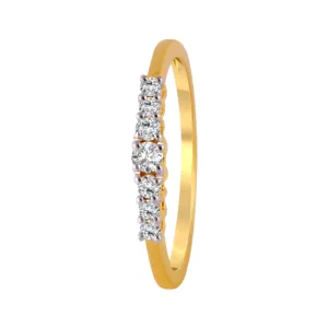 18KT (750) Yellow Gold And Diamond Ring For Women