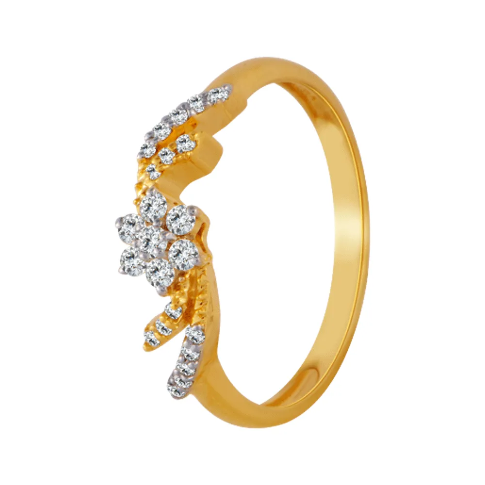 18KT (750) Yellow Gold And Diamond Ring For Women