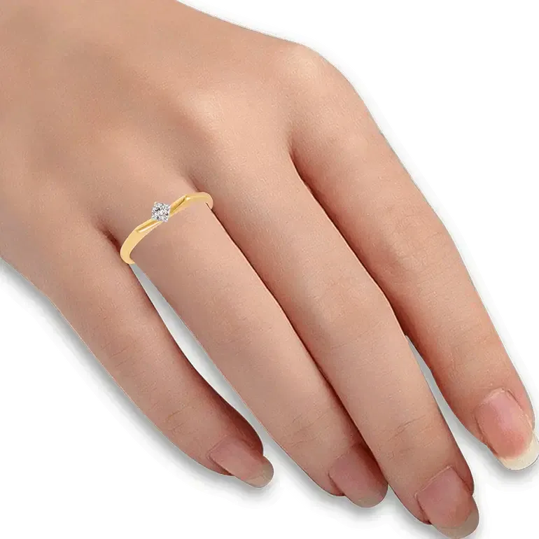 18KT (750) Yellow Gold And Diamond Ring For Women