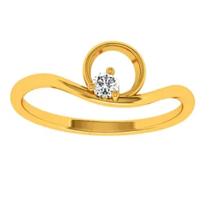 18KT (750) Yellow Gold And Diamond Ring For Women