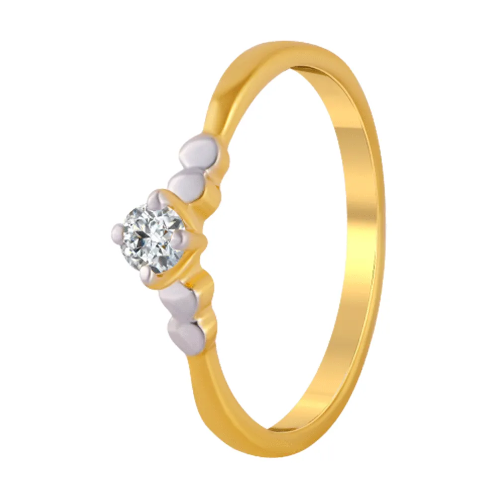 18KT (750) Yellow Gold And Diamond Ring For Women