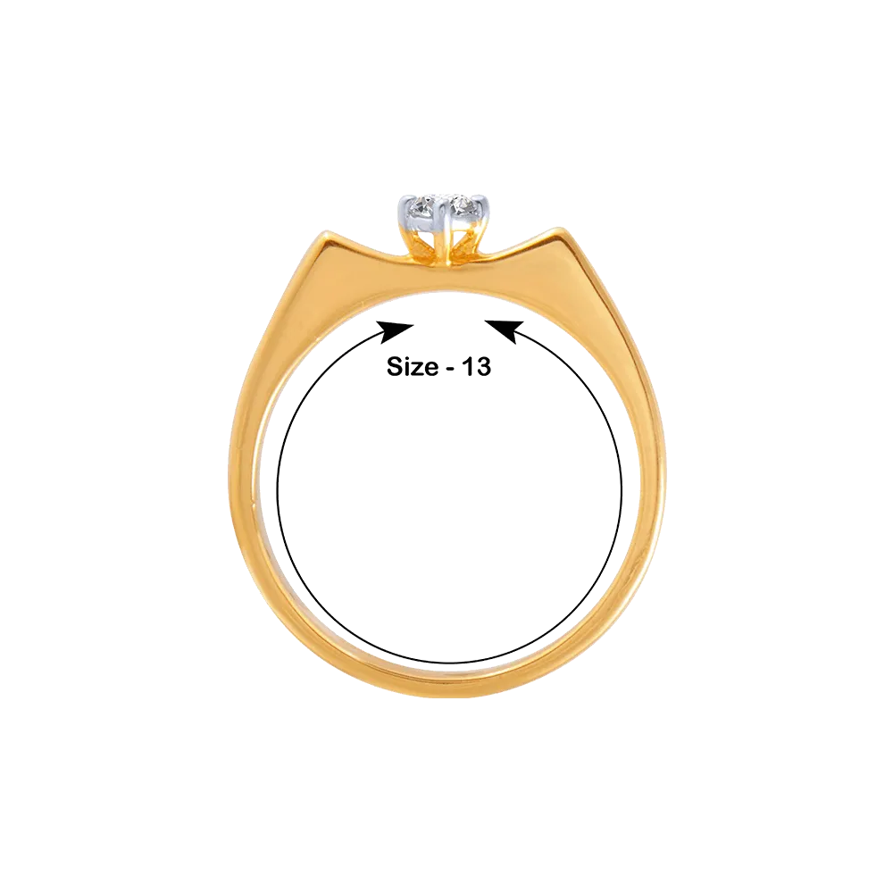 18KT (750) Yellow Gold And Diamond Ring For Women