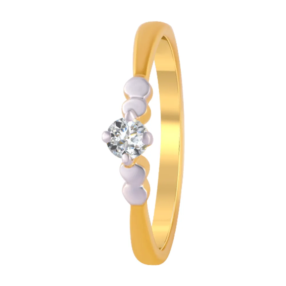 18KT (750) Yellow Gold And Diamond Ring For Women