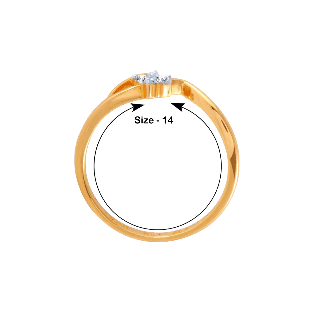 18KT (750) Yellow Gold And Diamond Ring For Women