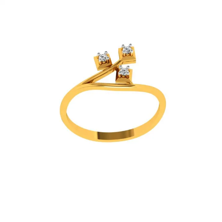18KT (750) Yellow Gold And Diamond Ring For Women