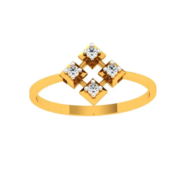 18KT (750) Yellow Gold And Diamond Ring For Women