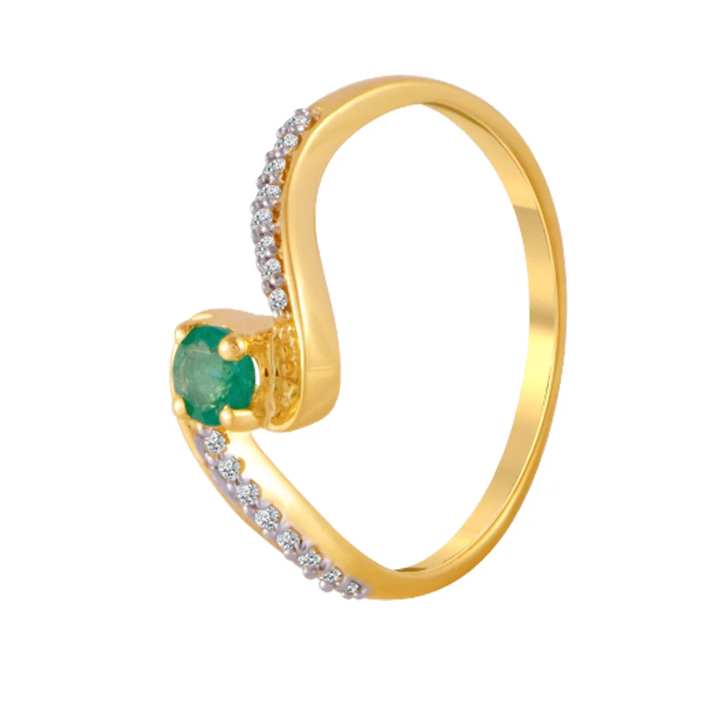 18KT (750) Yellow Gold And Diamond Ring For Women