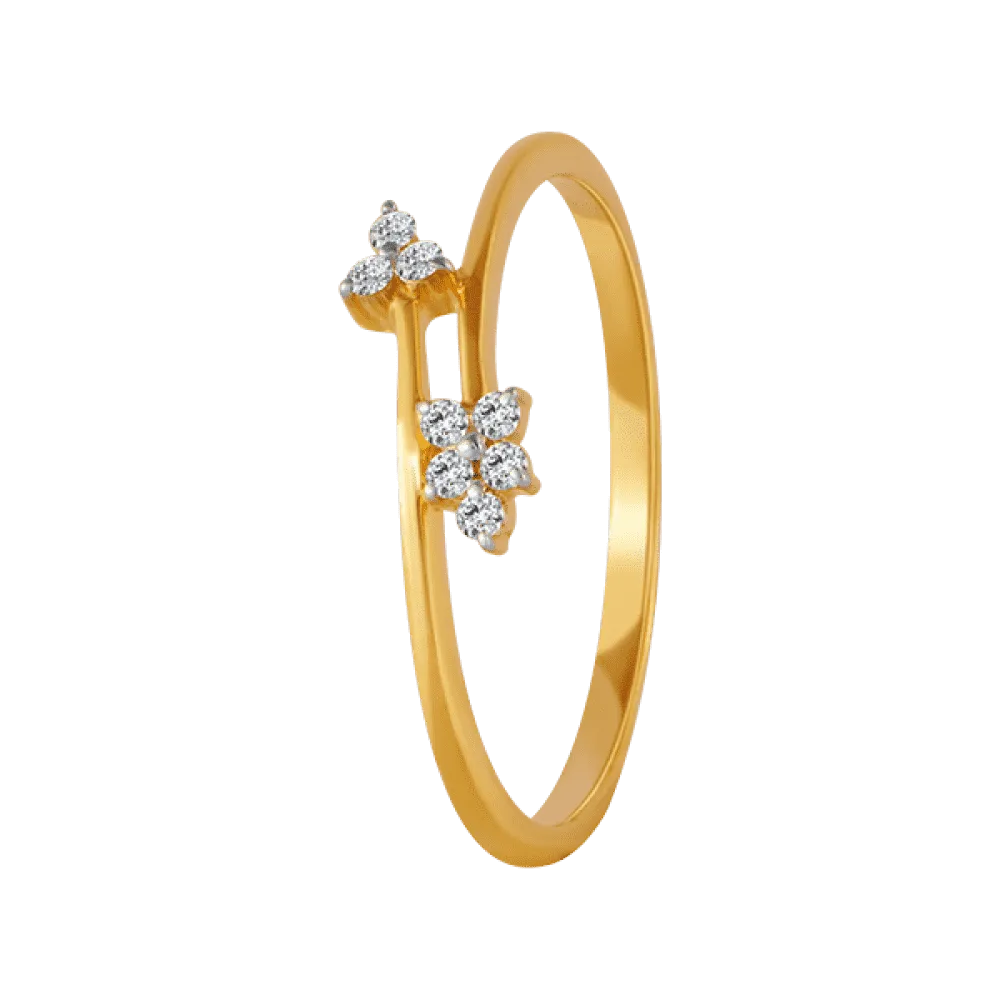 18KT (750) Yellow Gold And Diamond Ring For Women
