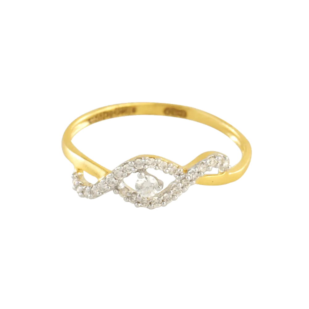 18KT (750) Yellow Gold And Diamond Ring For Women
