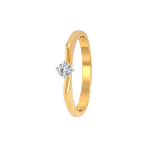 18KT (750) Yellow Gold And Diamond Ring For Women