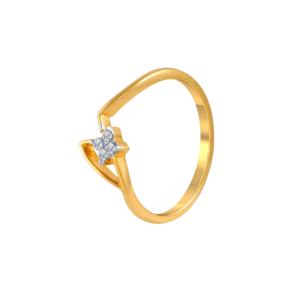 18KT (750) Yellow Gold And Diamond Ring For Women