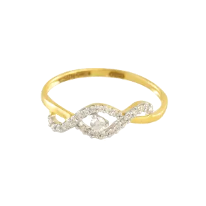 18KT (750) Yellow Gold And Diamond Ring For Women