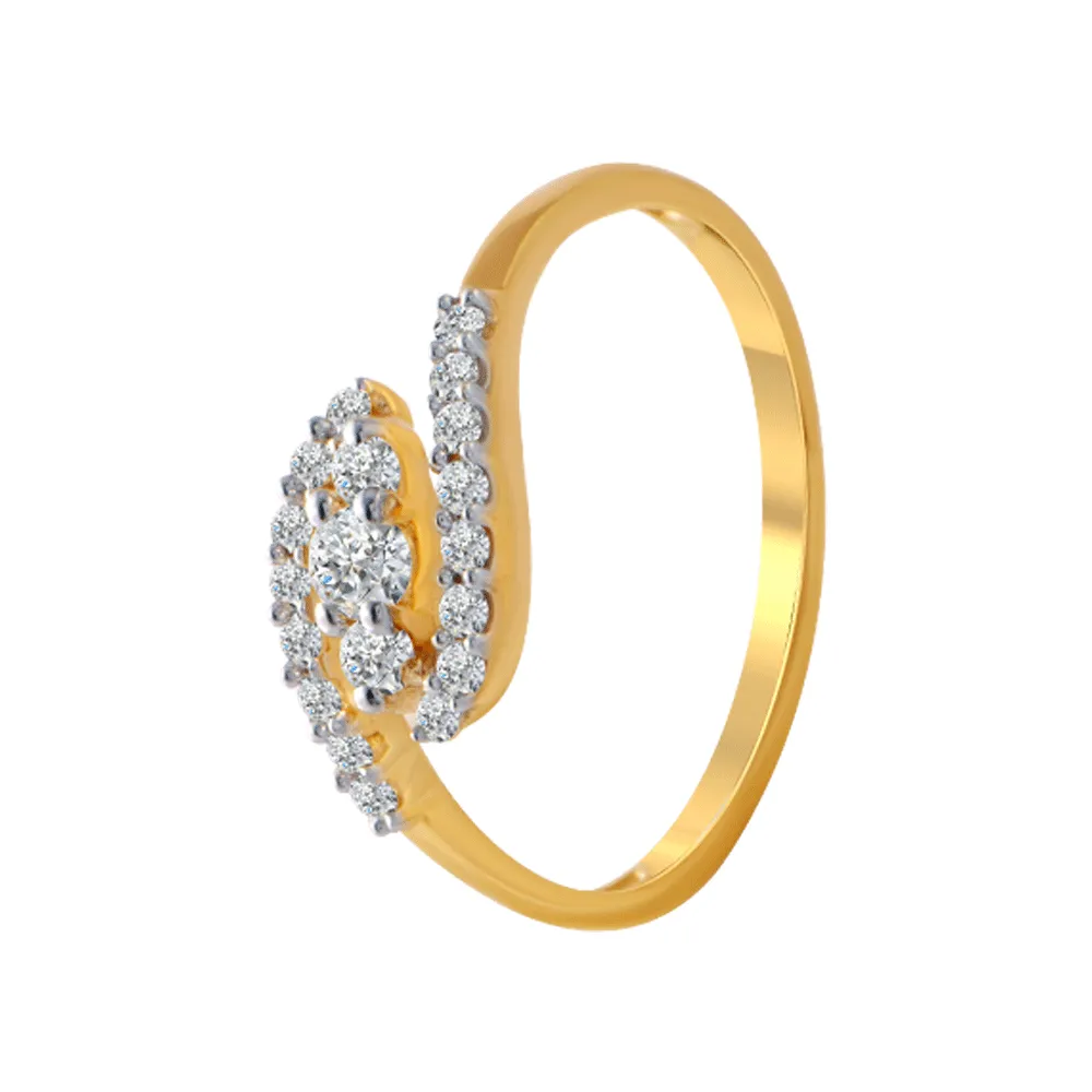 18KT (750) Yellow Gold And Diamond Ring For Women
