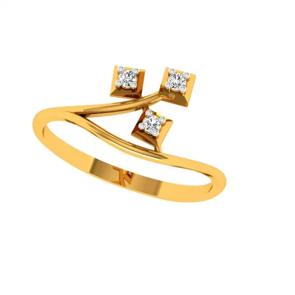 18KT (750) Yellow Gold And Diamond Ring For Women