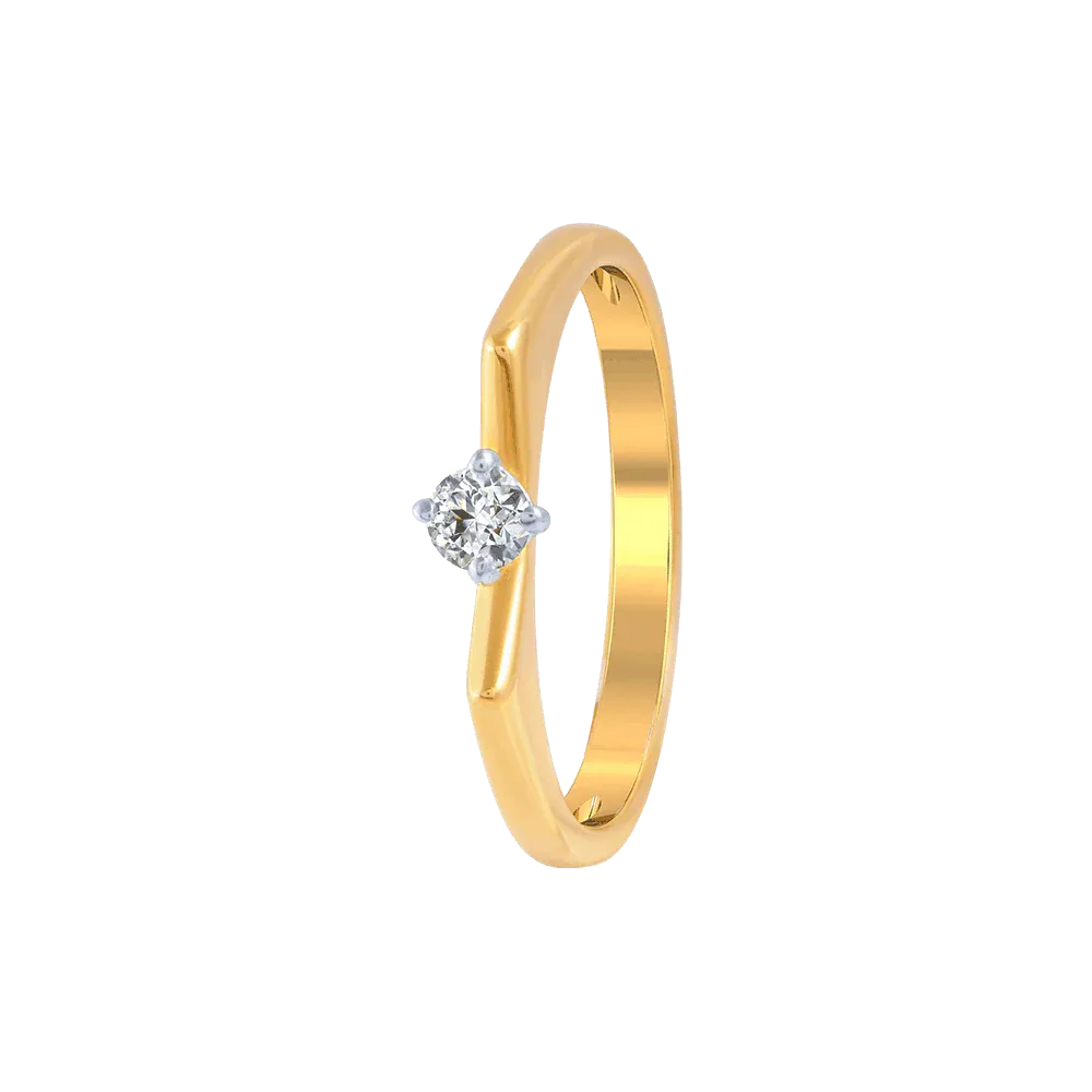 18KT (750) Yellow Gold And Diamond Ring For Women