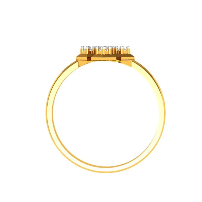 18KT (750) Yellow Gold And Diamond Ring For Women