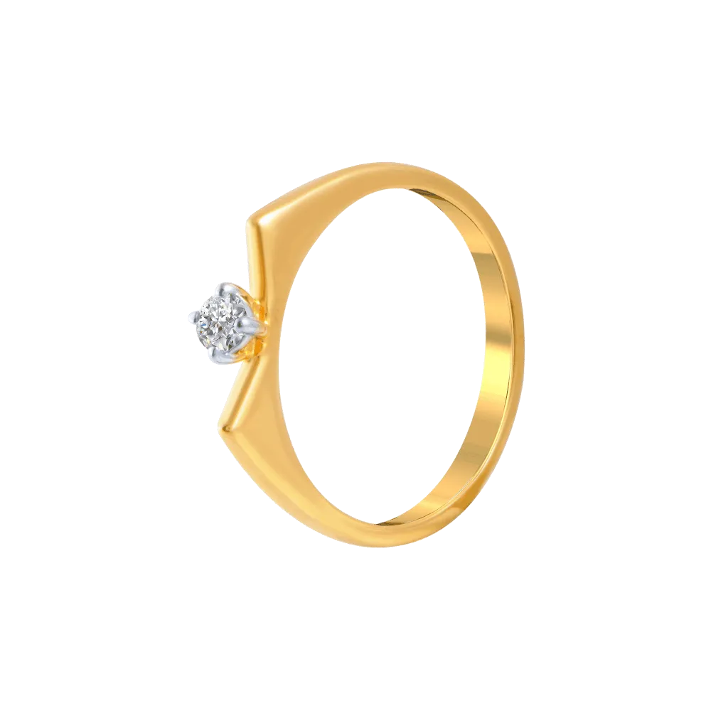 18KT (750) Yellow Gold And Diamond Ring For Women