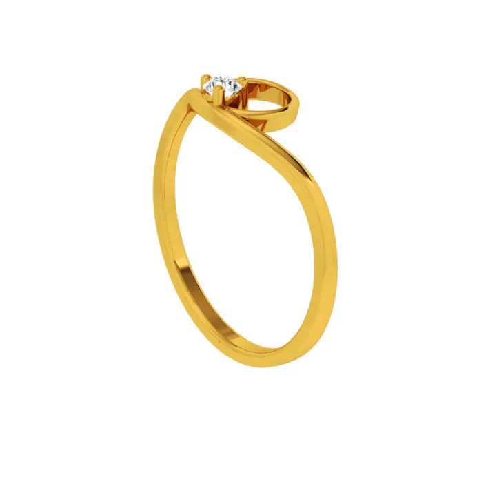 18KT (750) Yellow Gold And Diamond Ring For Women