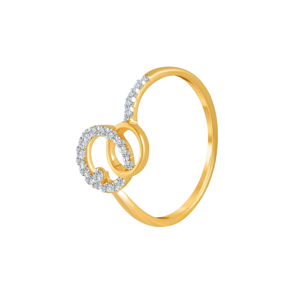 18KT (750) Yellow Gold And Diamond Ring For Women
