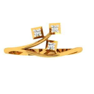 18KT (750) Yellow Gold And Diamond Ring For Women