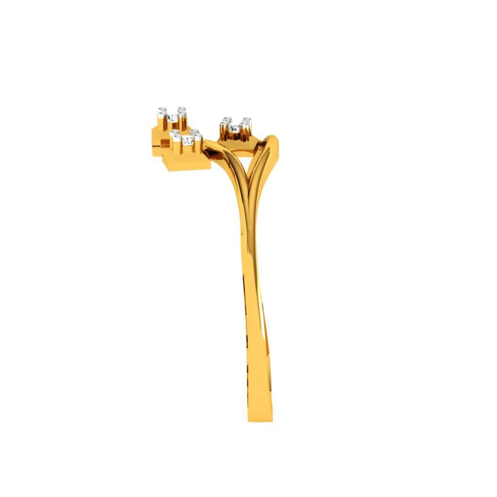 18KT (750) Yellow Gold And Diamond Ring For Women