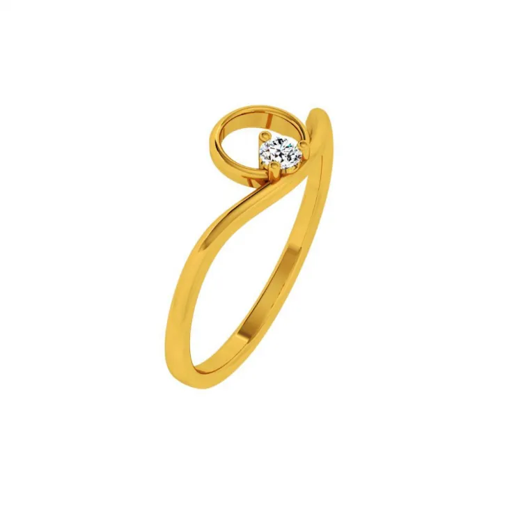 18KT (750) Yellow Gold And Diamond Ring For Women
