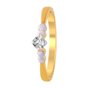 18KT (750) Yellow Gold And Diamond Ring For Women