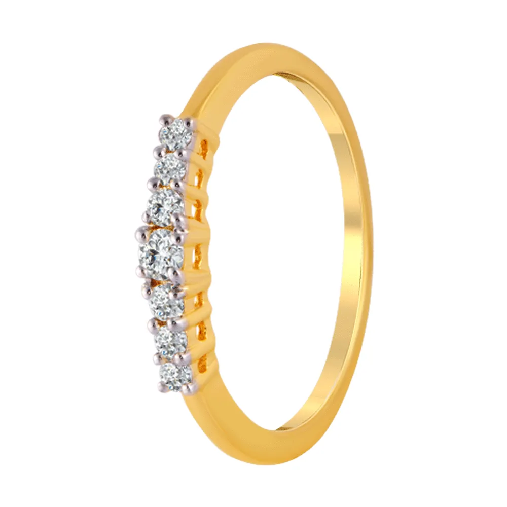 18KT (750) Yellow Gold And Diamond Ring For Women