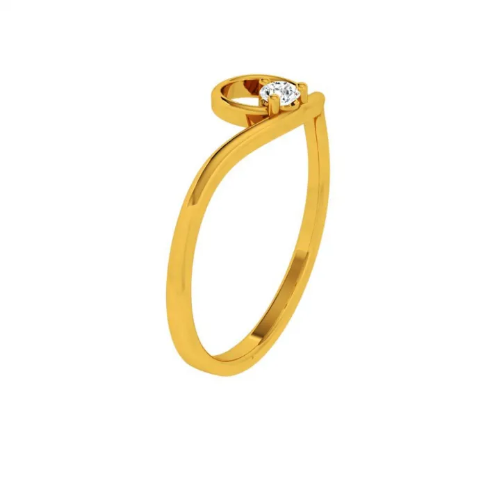 18KT (750) Yellow Gold And Diamond Ring For Women