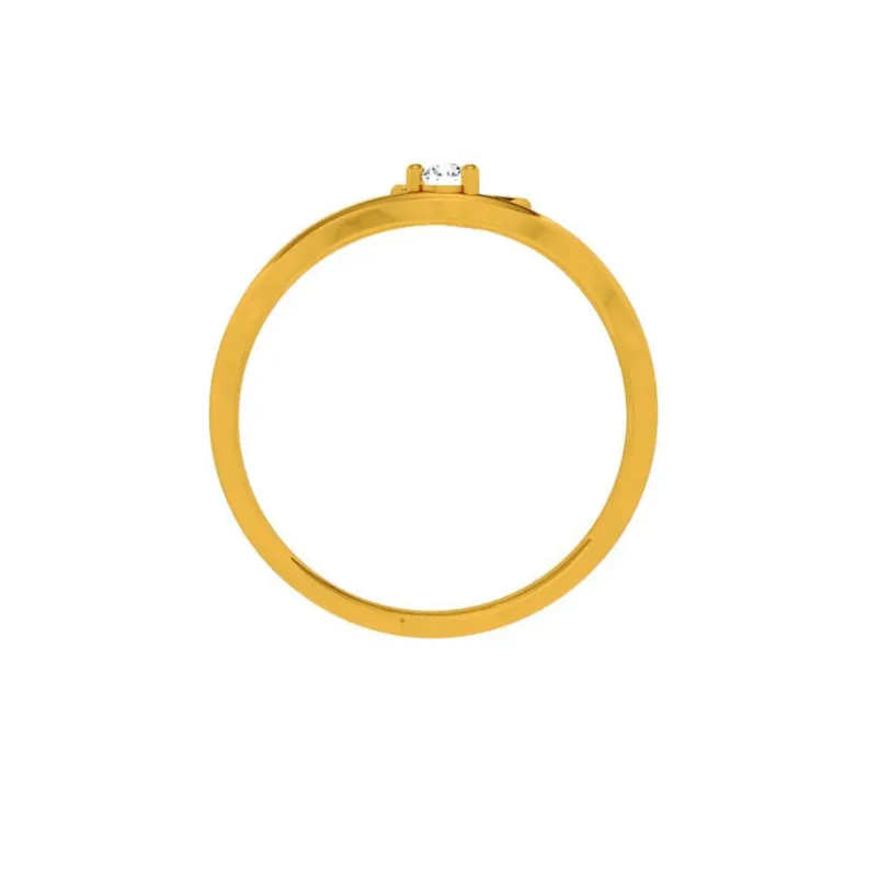 18KT (750) Yellow Gold And Diamond Ring For Women