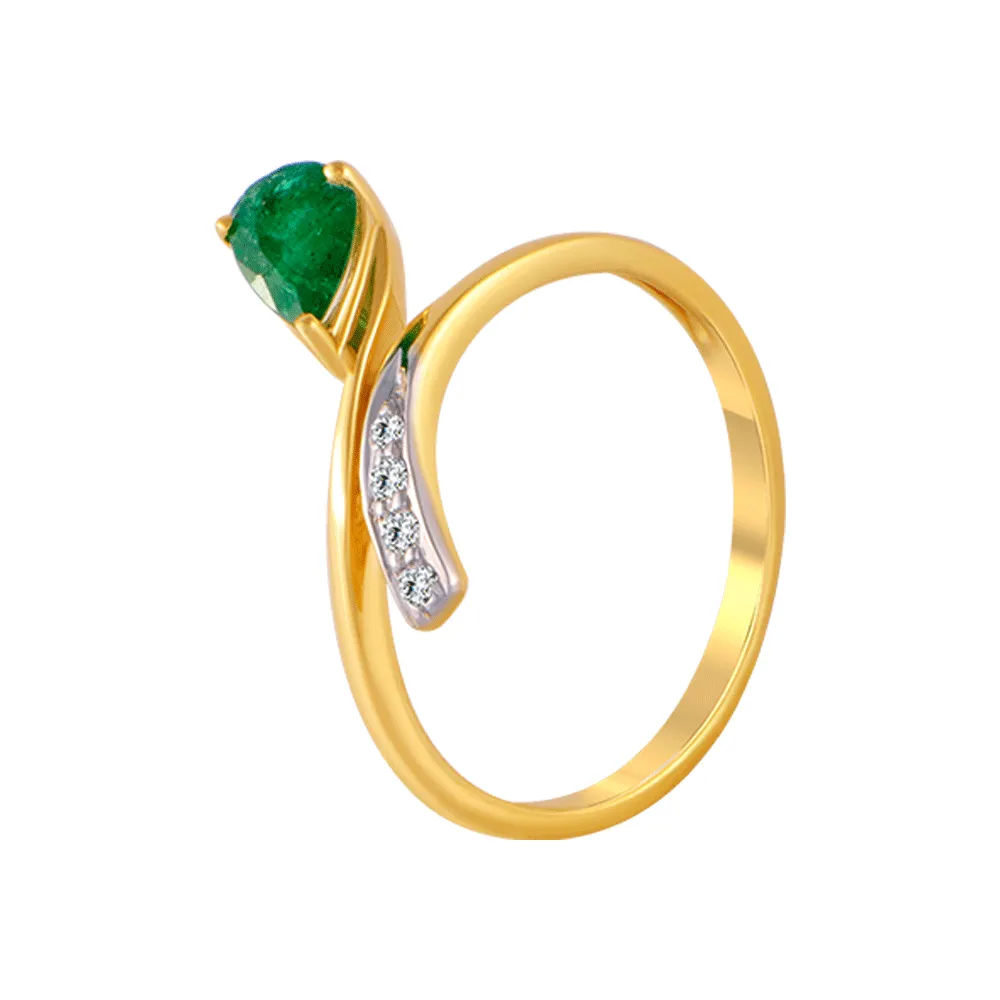 18KT (750) Yellow Gold And Diamond Ring For Women