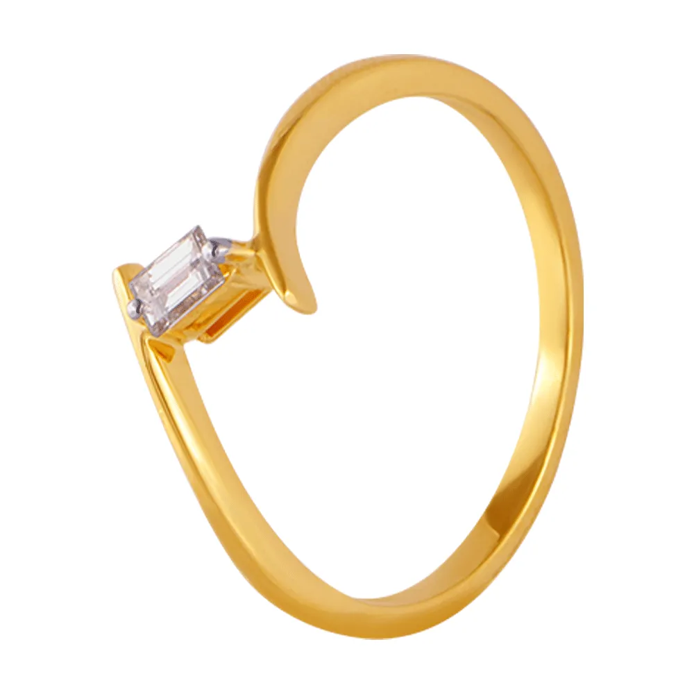 18KT (750) Yellow Gold And Diamond Ring For Women
