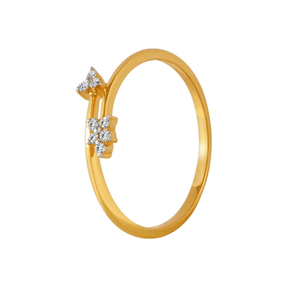 18KT (750) Yellow Gold And Diamond Ring For Women