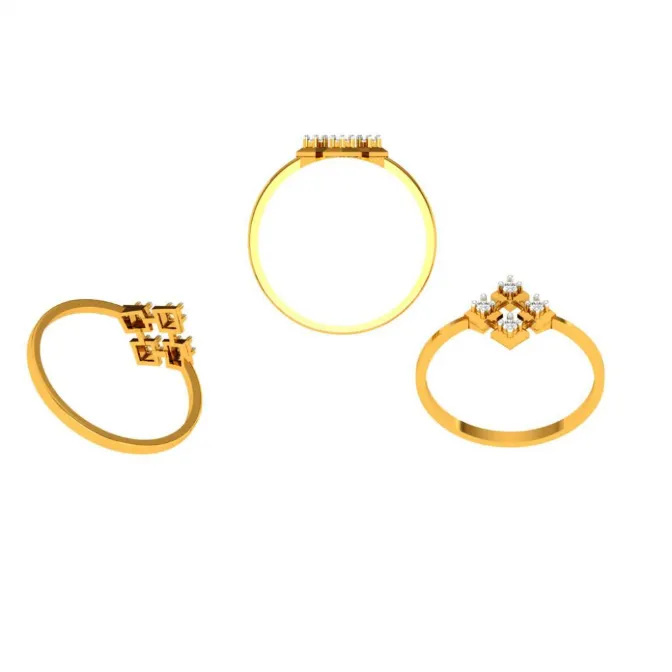 18KT (750) Yellow Gold And Diamond Ring For Women
